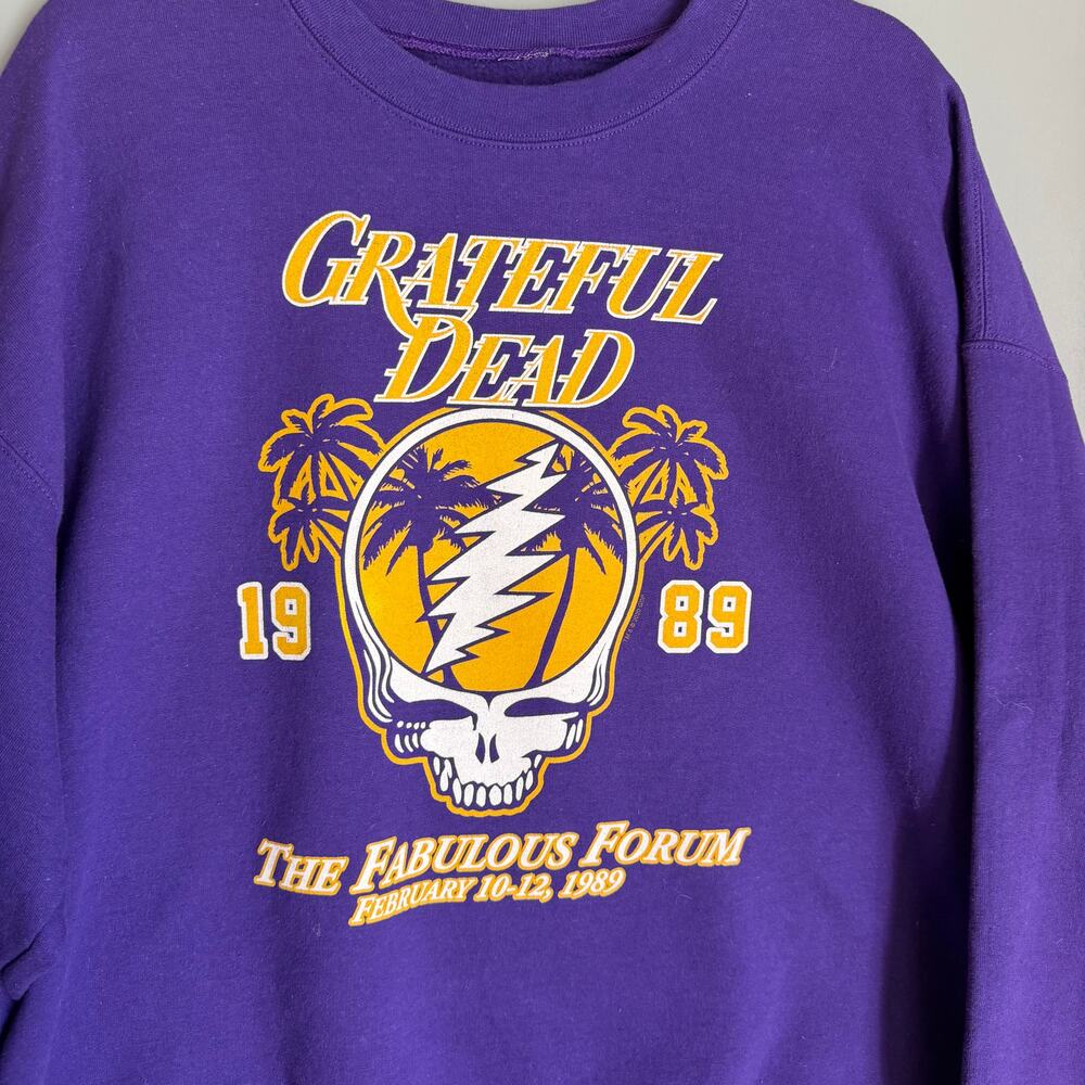 GRATEFUL DEAD The Fabulous Forum 1989 Men's XL Purple Pullover Sweatshirt Crew